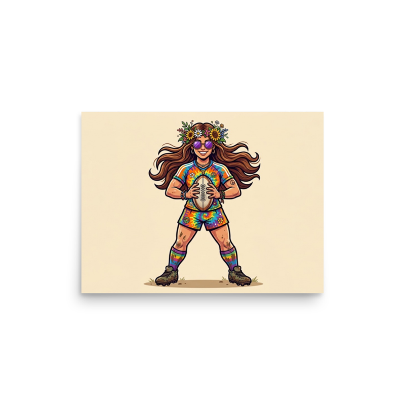Flower Power Rugby Girl Poster