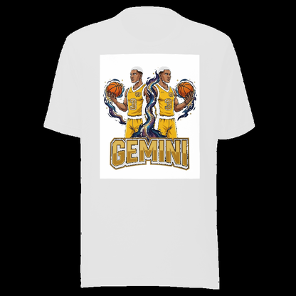 White tee (auto-whitened): Gemini Basketball - Zodiac League