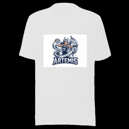 White tee (auto-whitened): Artemis Moon Goddess - Space League