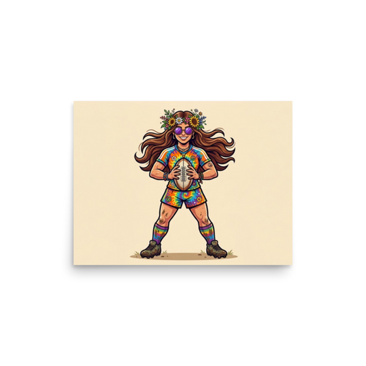 Flower Power Rugby Girl Poster