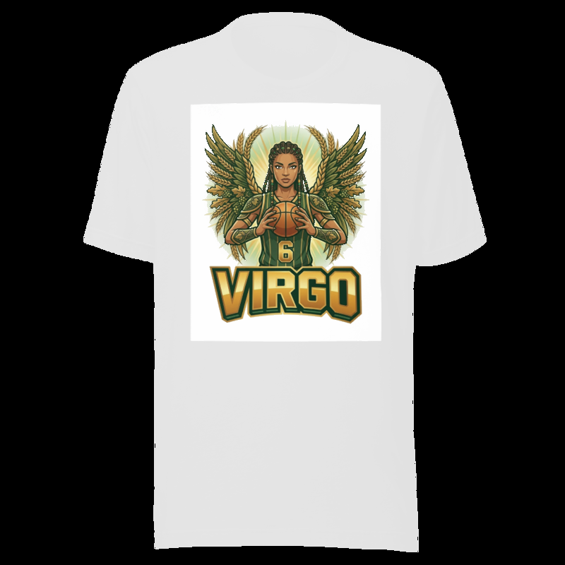 White tee (auto-whitened): Virgo Basketball - Zodiac League