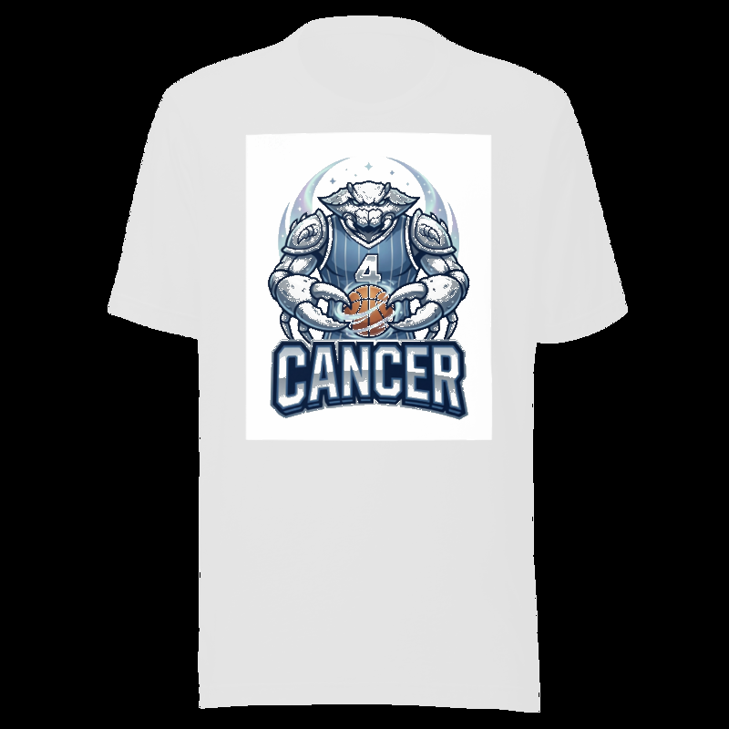White tee (auto-whitened): Cancer Basketball - Zodiac League