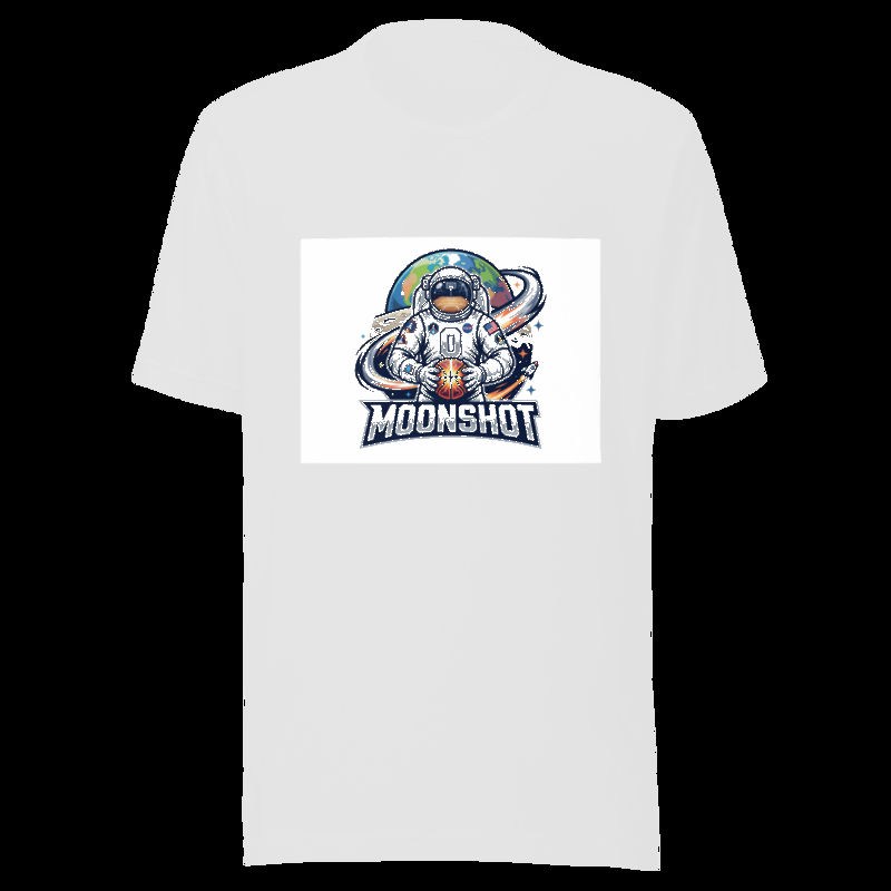 White tee (auto-whitened): Moonshot Astronaut - Space League