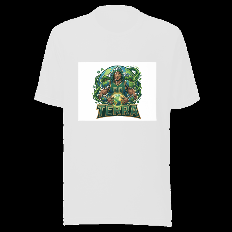 White tee (auto-whitened): Terra Earth Warrior - Space League