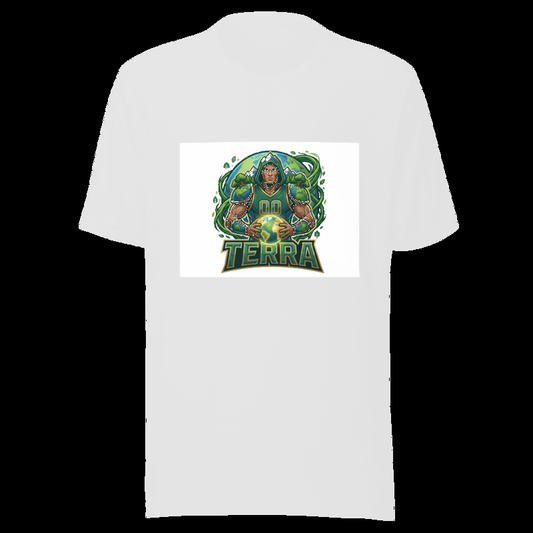 White tee (auto-whitened): Terra Earth Warrior - Space League