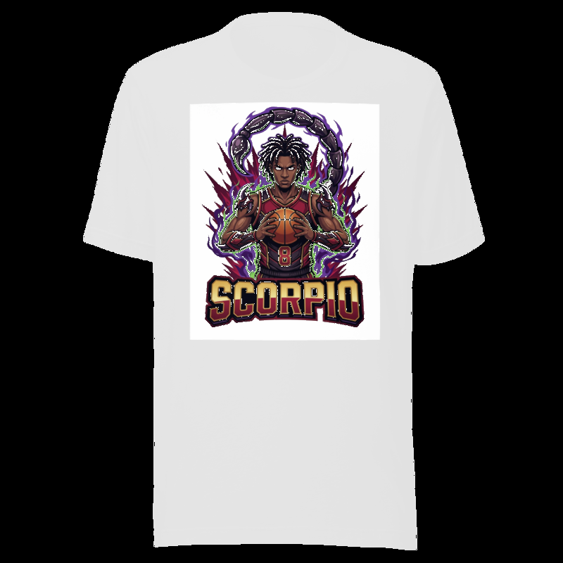 White tee (auto-whitened): Scorpio Basketball - Zodiac League