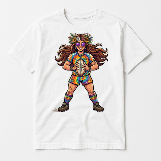 Clean design mockup 2026-08-01: Flower Power Rugby Girl