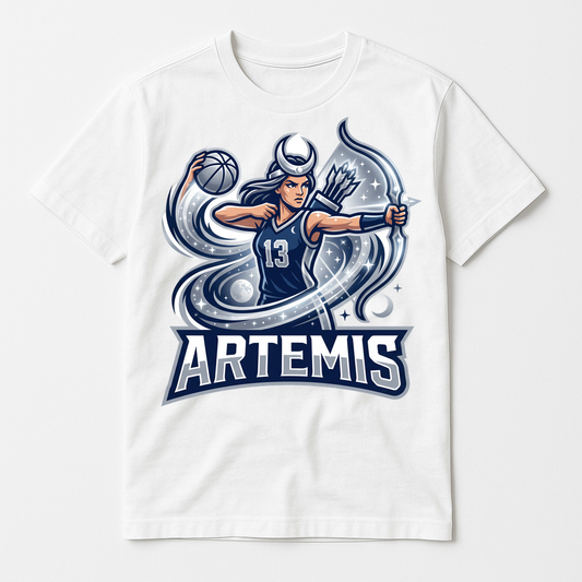 Clean design mockup 2026-08-01: Artemis Moon Goddess - Space League