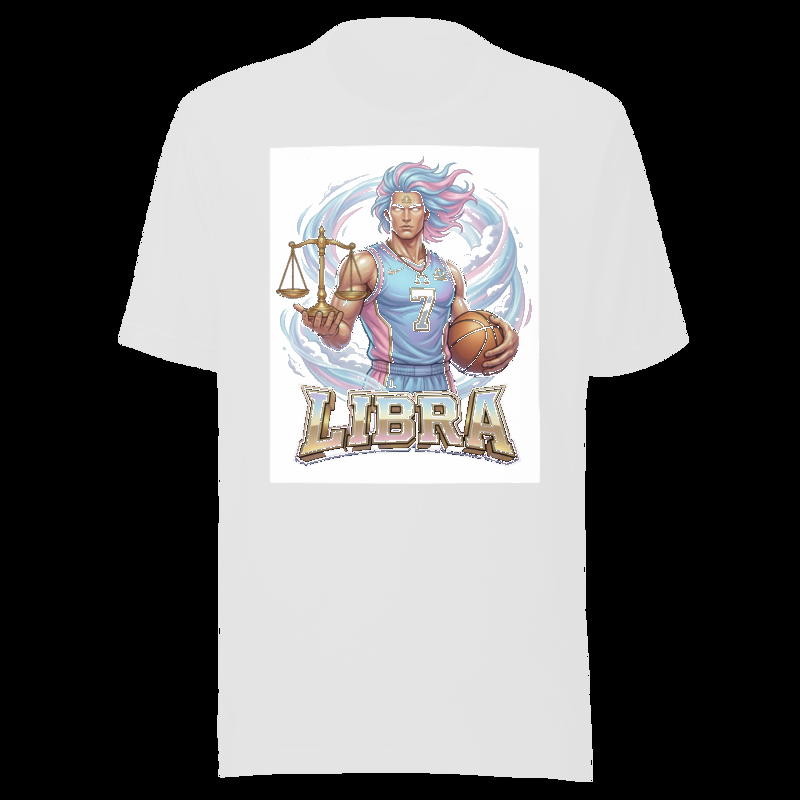 White tee (auto-whitened): Libra Basketball - Zodiac League